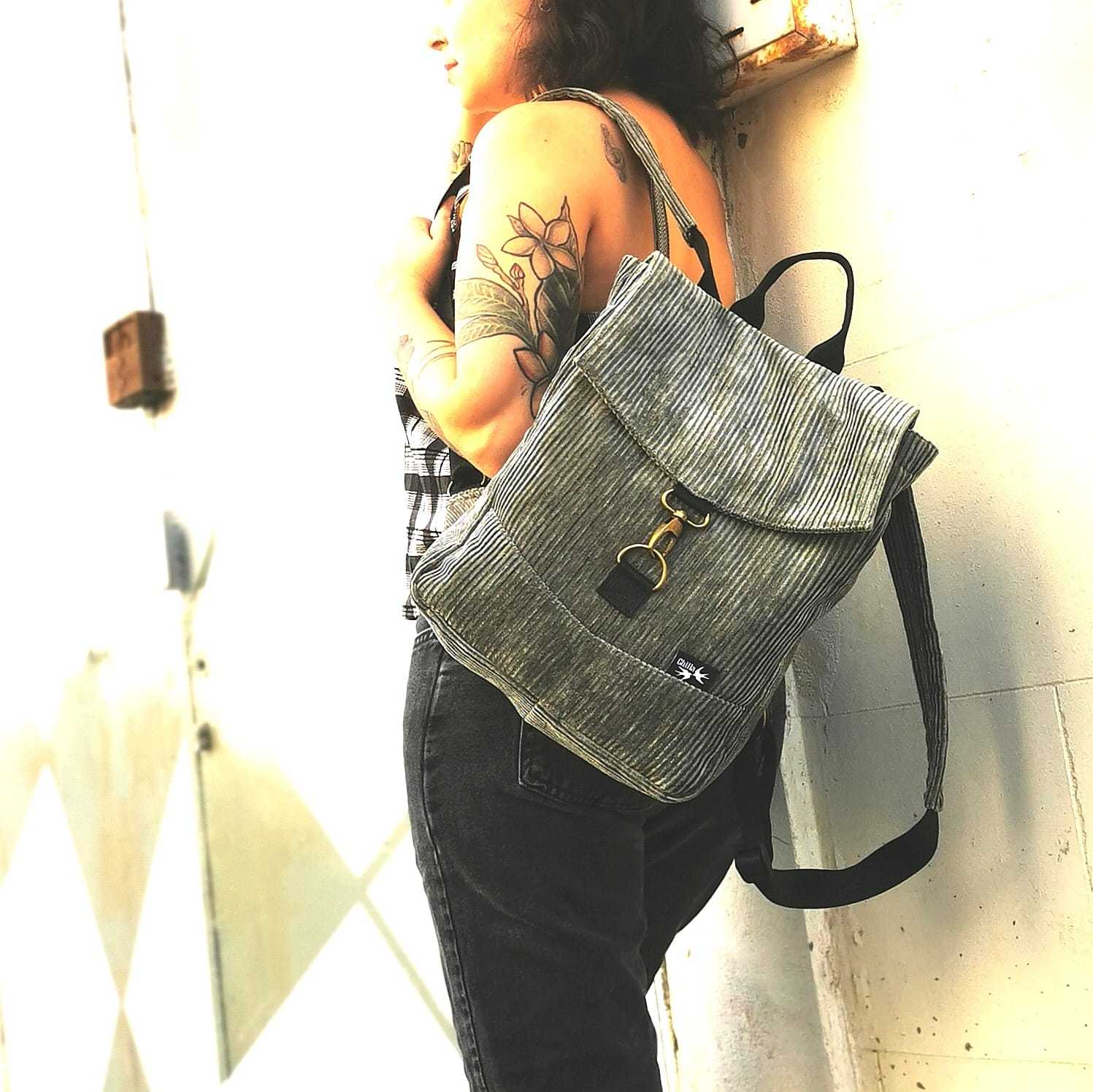 מיני סטודנטס ירוק-אפור קורדרוי