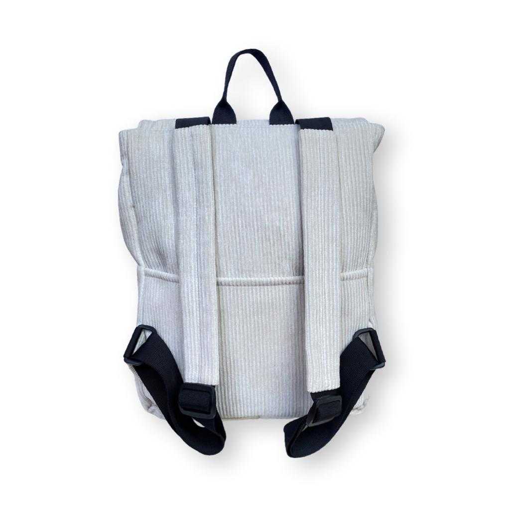 Cream Corduroy Medium Students Backpack