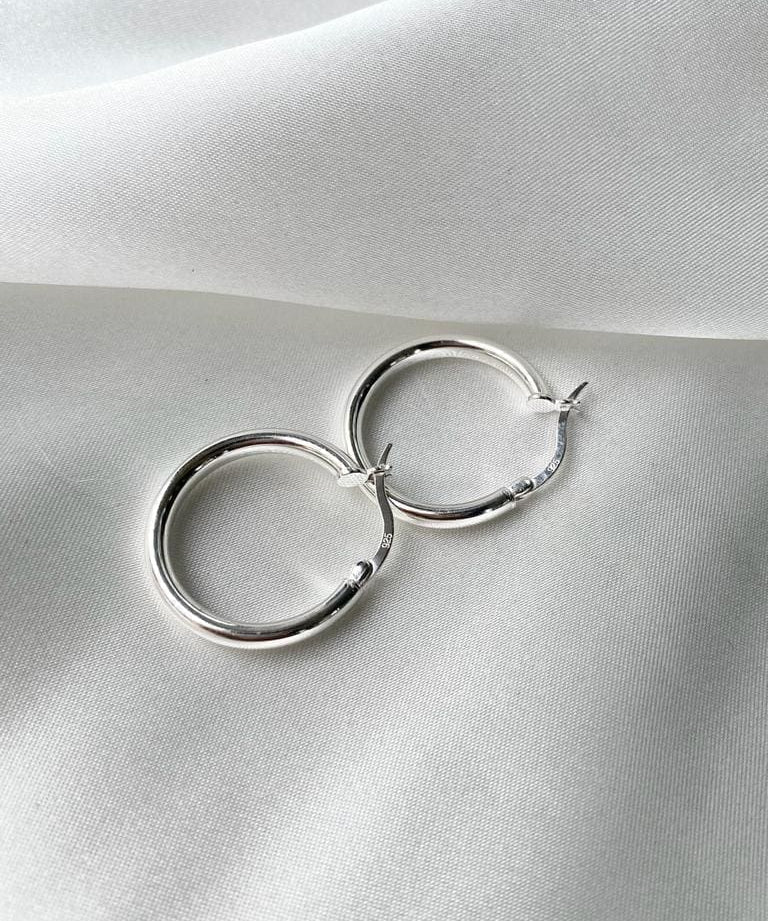 עגילי חישוק בינוניים כסף 925