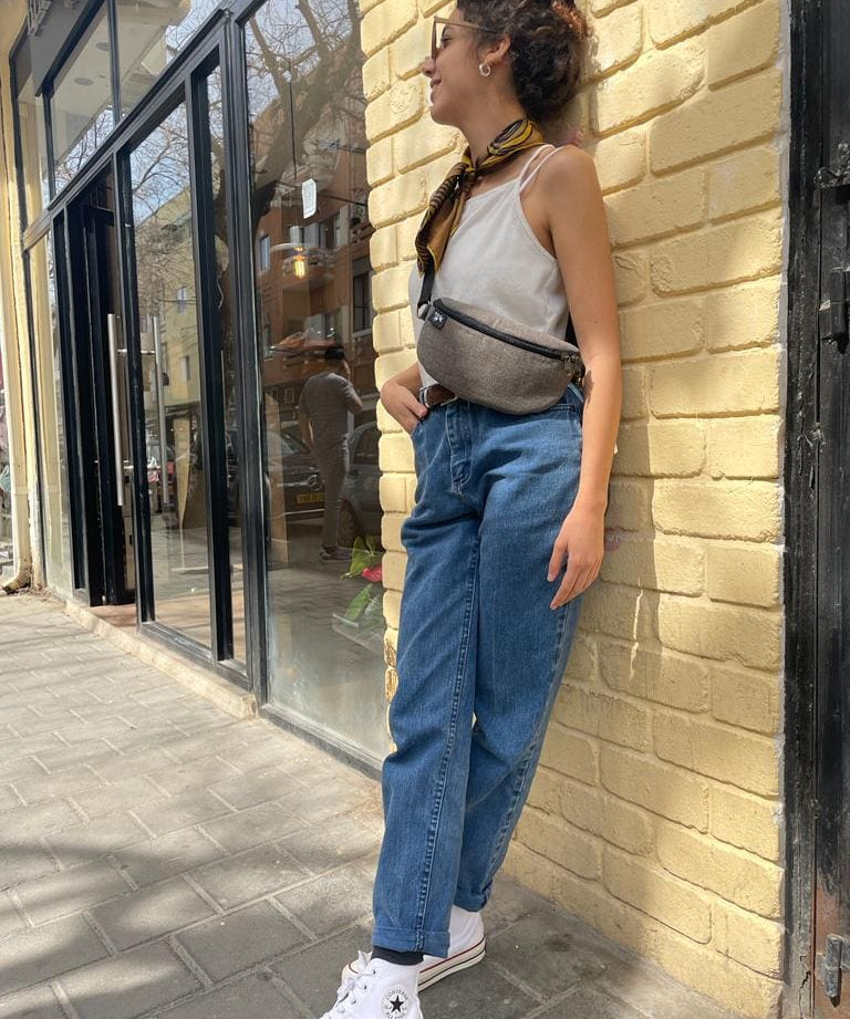 פאוץ' הלגה חום-אפור