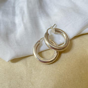 עגילי חישוק עבים כסף 925