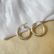 עגילי חישוק עבים כסף 925