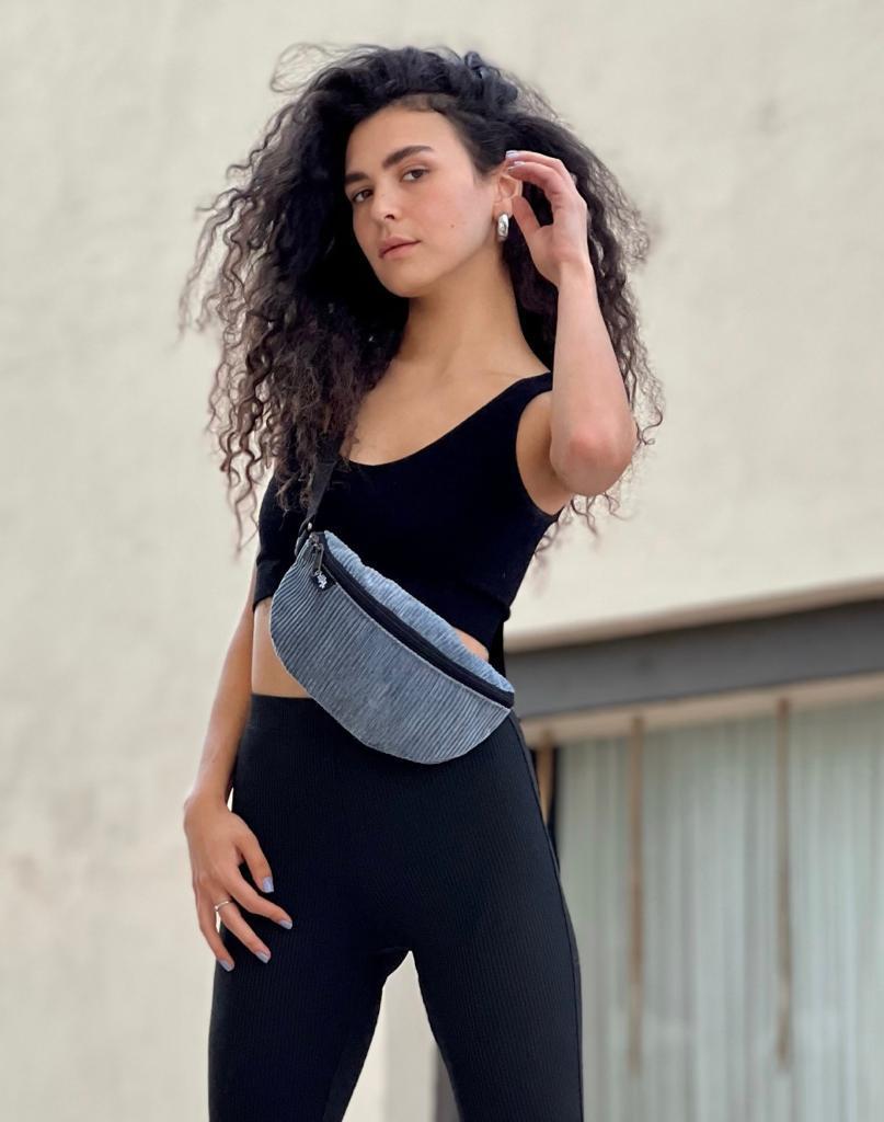 Blue Gray Corduroy Helga Fanny Pack -