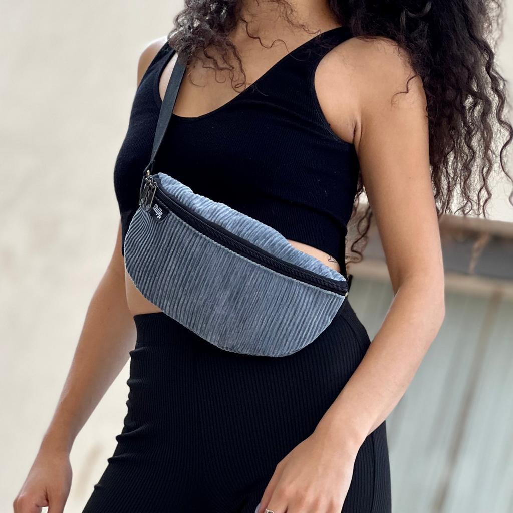 Blue Gray Corduroy Helga Fanny Pack -