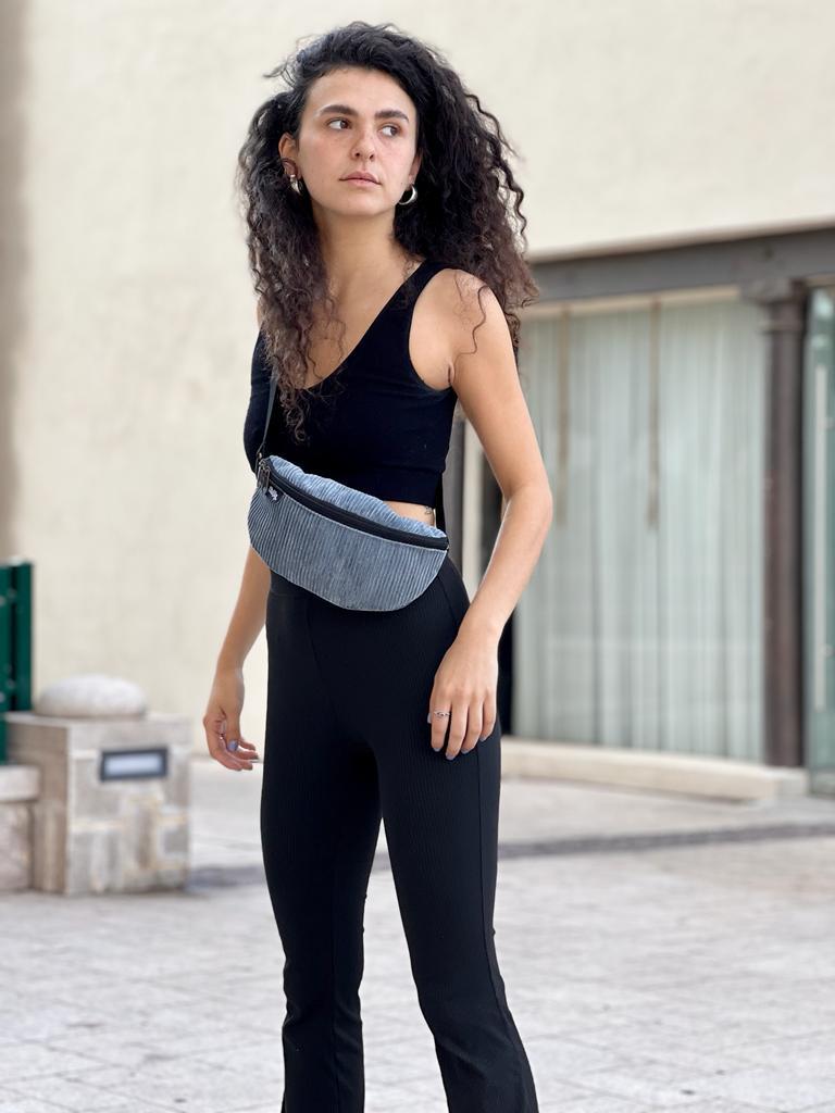 Blue Gray Corduroy Helga Fanny Pack -