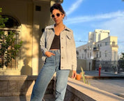 חולצת פלנל אפורה