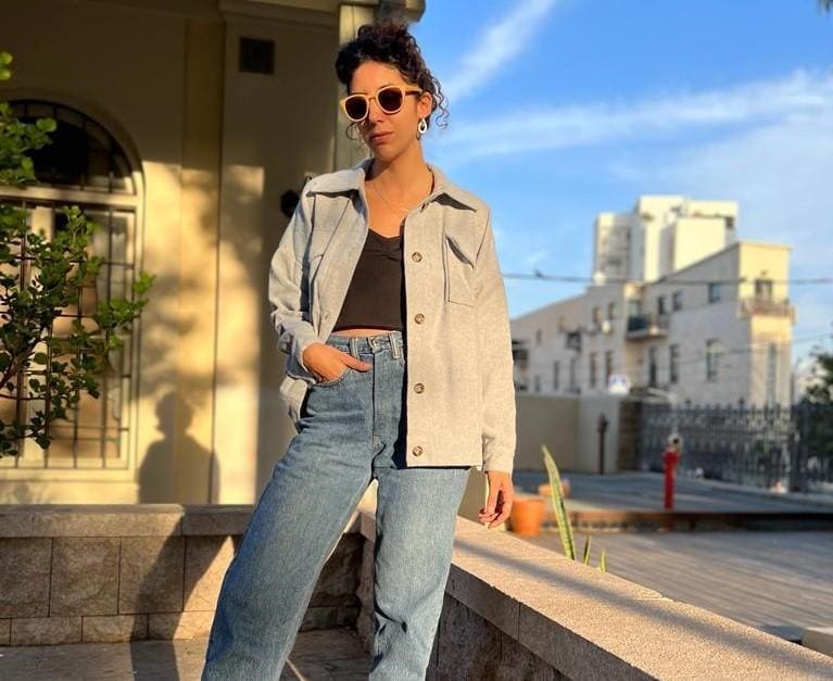 חולצת פלנל אפורה