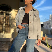 חולצת פלנל אפורה