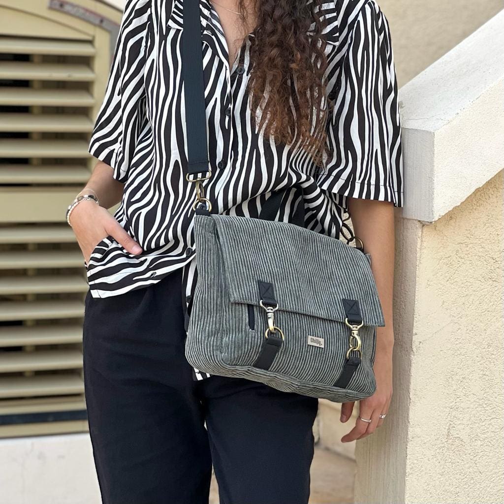 צד Jaffa ירוק אפור קורדרוי