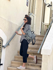 תיק גב/צד Jaffa ירוק אפור קורדרוי