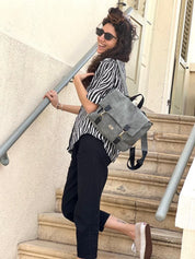 תיק גב/צד Jaffa ירוק אפור קורדרוי