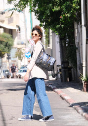 תיק גב/צד Jaffa שחור עם מנוחש היסטרי!