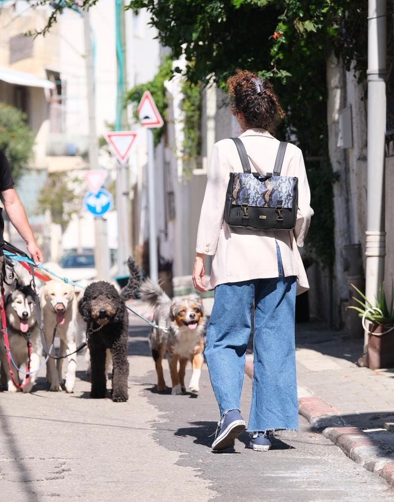 תיק גב/צד Jaffa שחור עם מנוחש היסטרי!