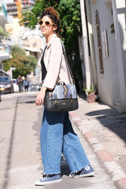 תיק גב/צד Jaffa שחור עם מנוחש היסטרי!