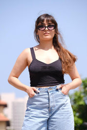 טופ שובל שחור אלגנט