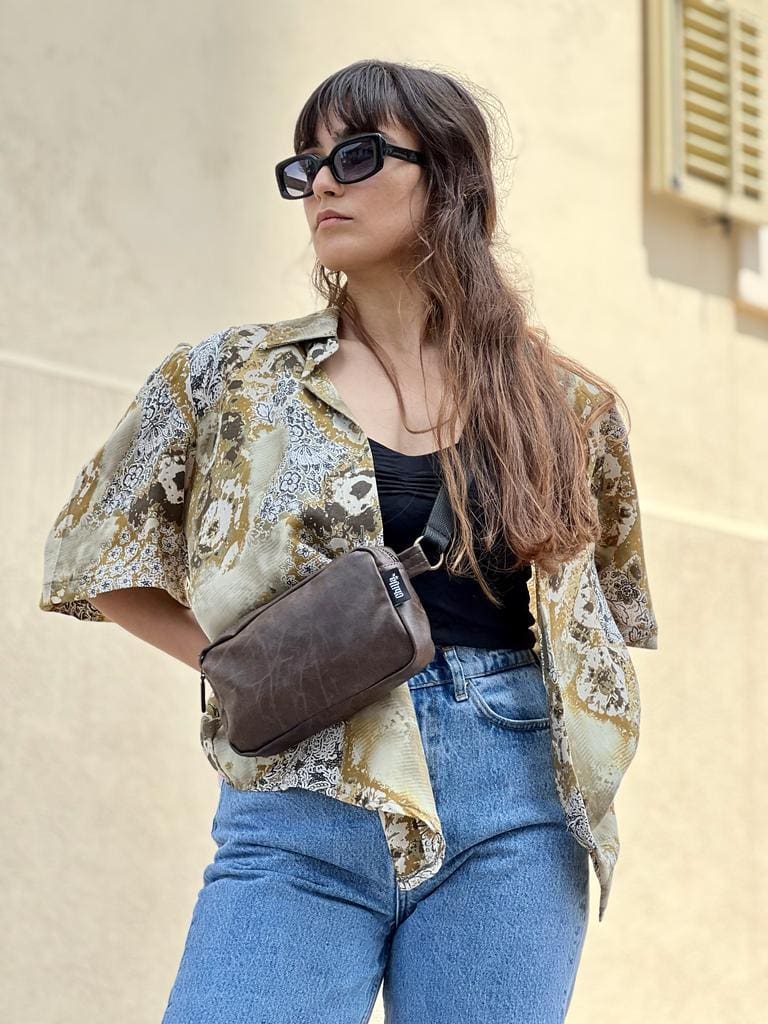 New Brown Faux Leather Lawrence Fanny Pack