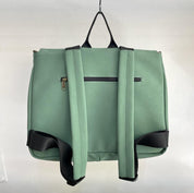 תיק גב/צד Jaffa גדול ירוק עתיק דמוי נובוק