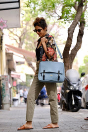 תיק גב/צד Jaffa גדול תכלת נובוק