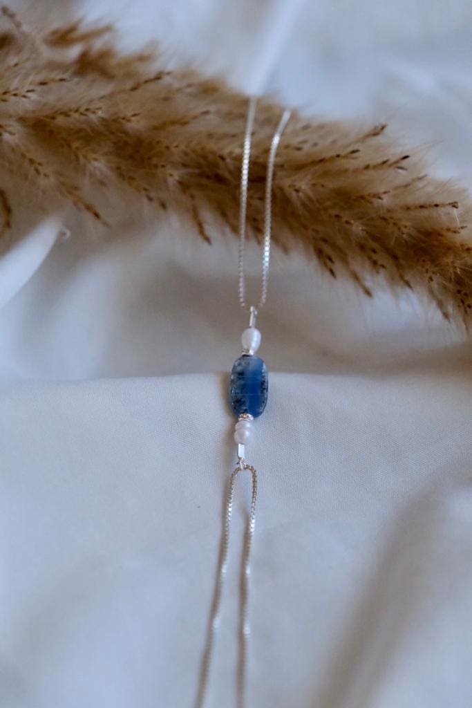 שרשרת צ'וקר 'Turquoise' כסף 925 ופנינים