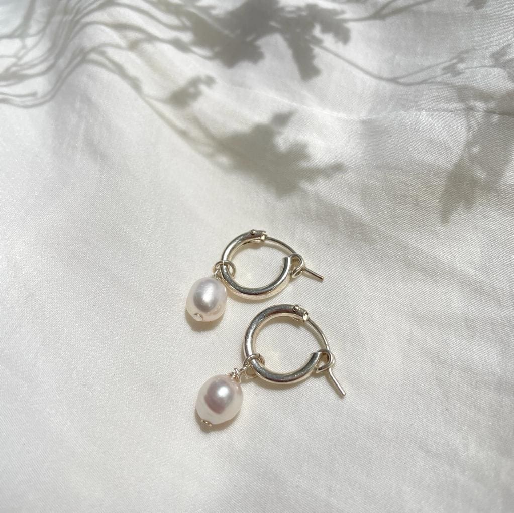 עגילי 'ADVA' פנינה כסף 925