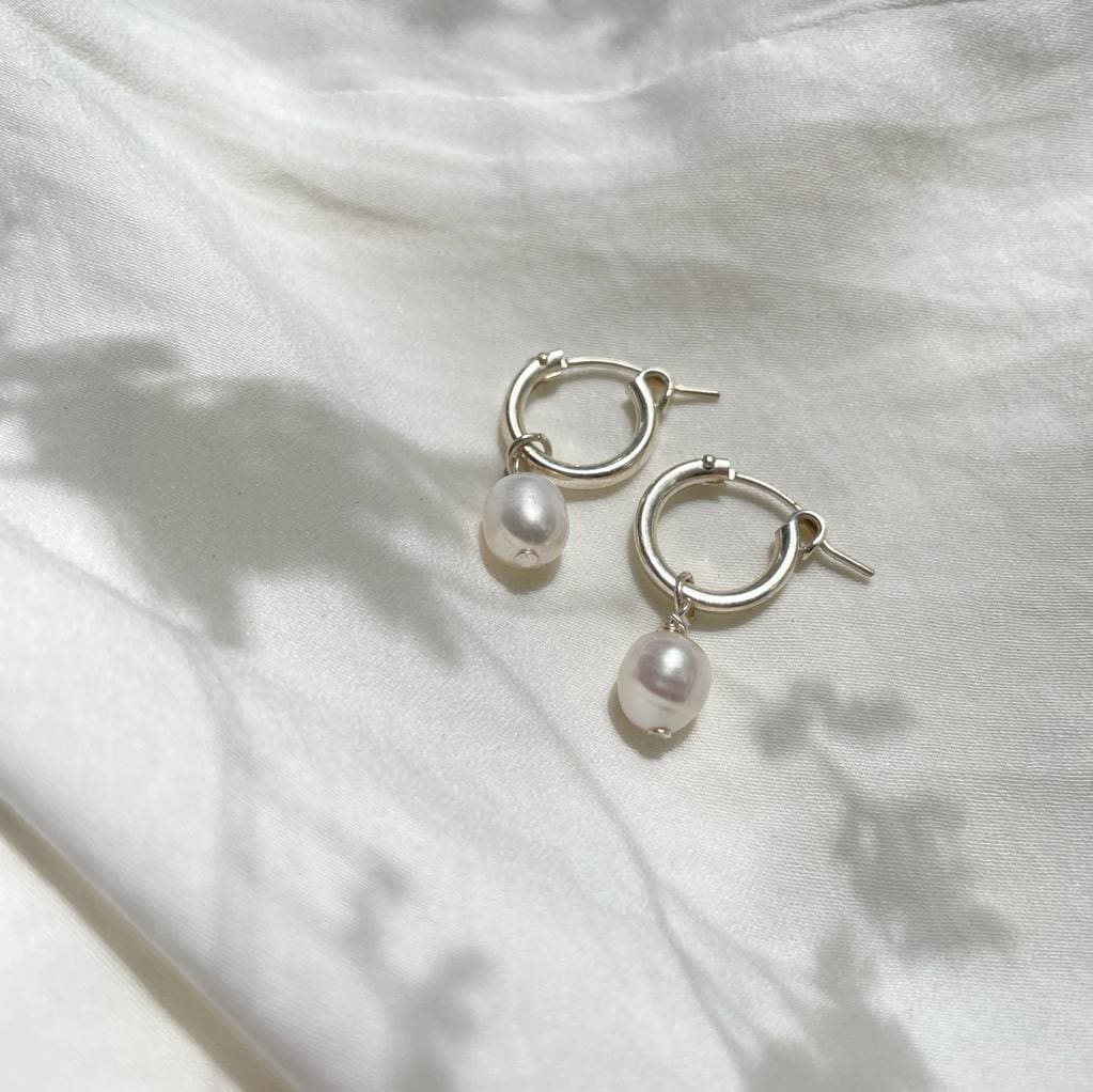 עגילי 'ADVA' פנינה כסף 925