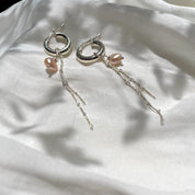 עגילי 'SHIRA' פנינה שמפנייה כסף 925