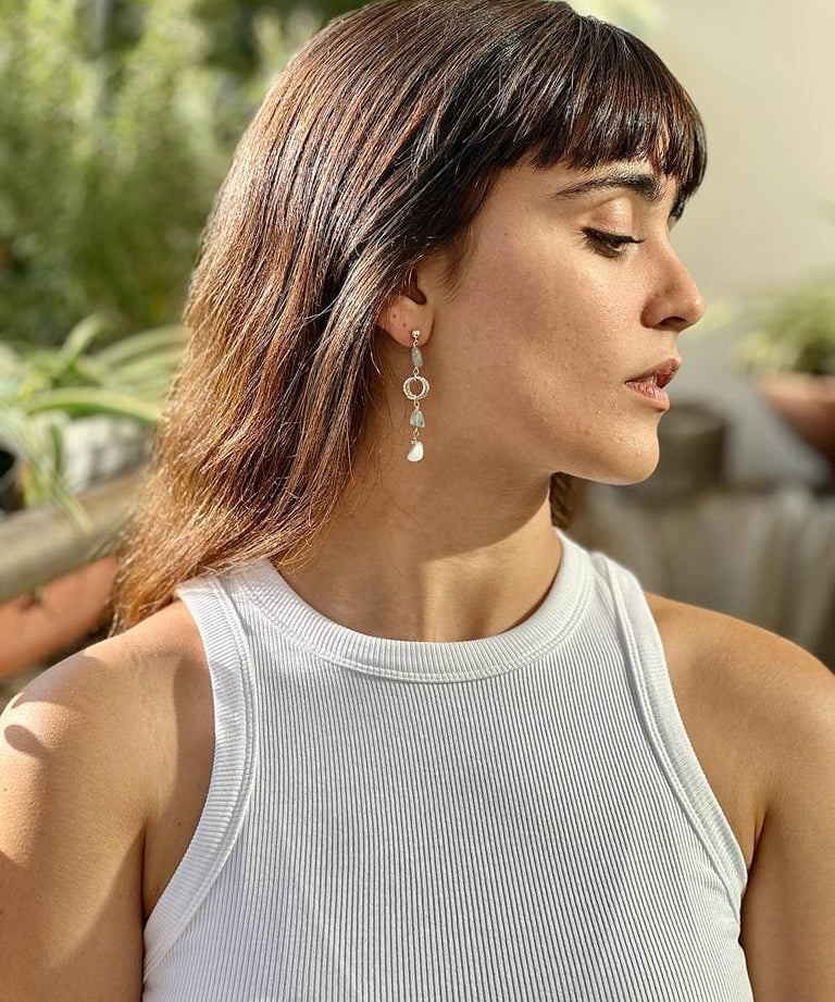 עגילי 'SEA' אקווה מרין כסף 925