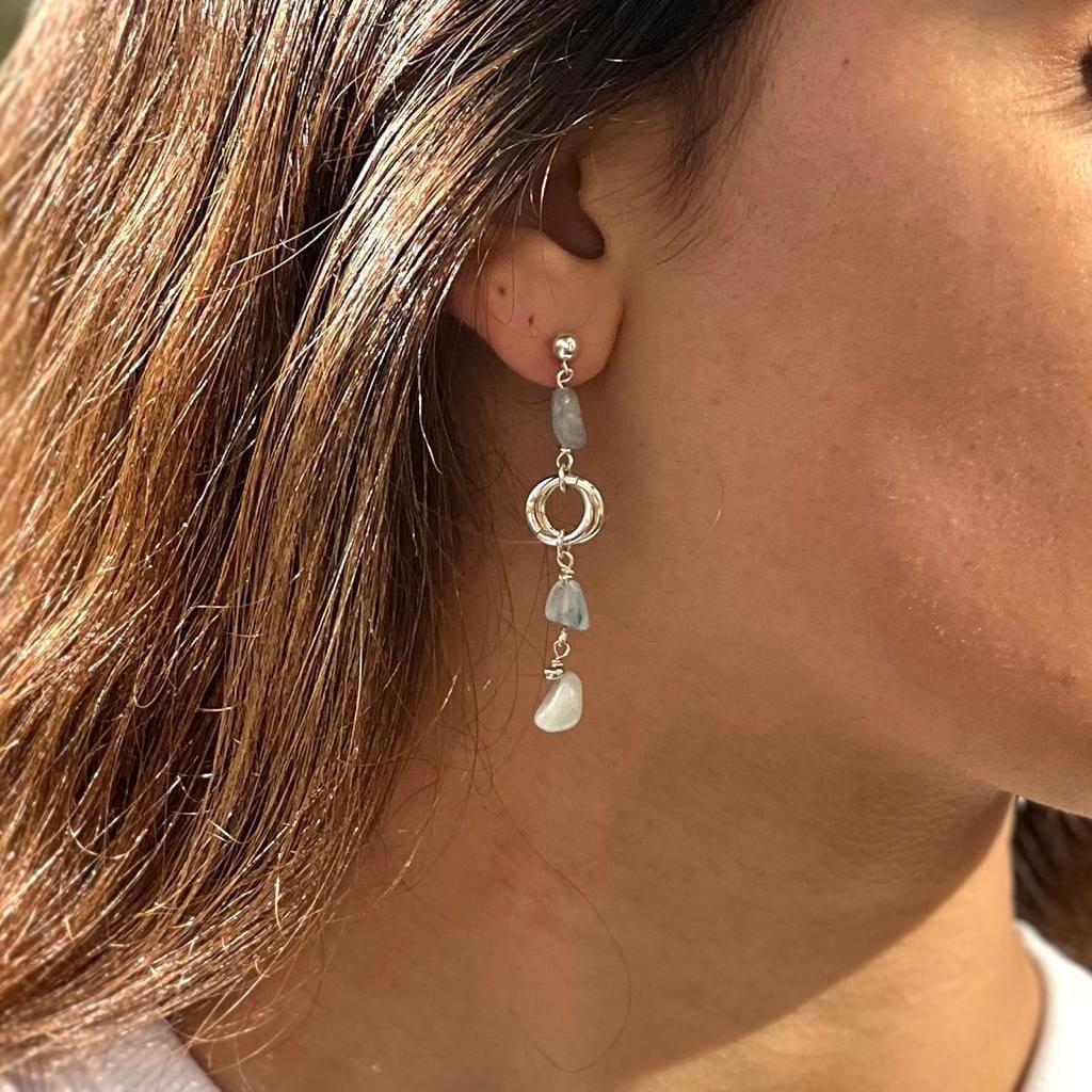 עגילי 'SEA' אקווה מרין כסף 925