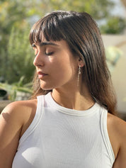 עגילי 'SHIRA' פנינה שמפנייה כסף 925