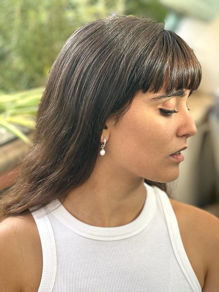 עגילי 'ADVA' פנינה כסף 925