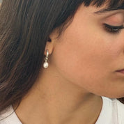 עגילי 'ADVA' פנינה כסף 925