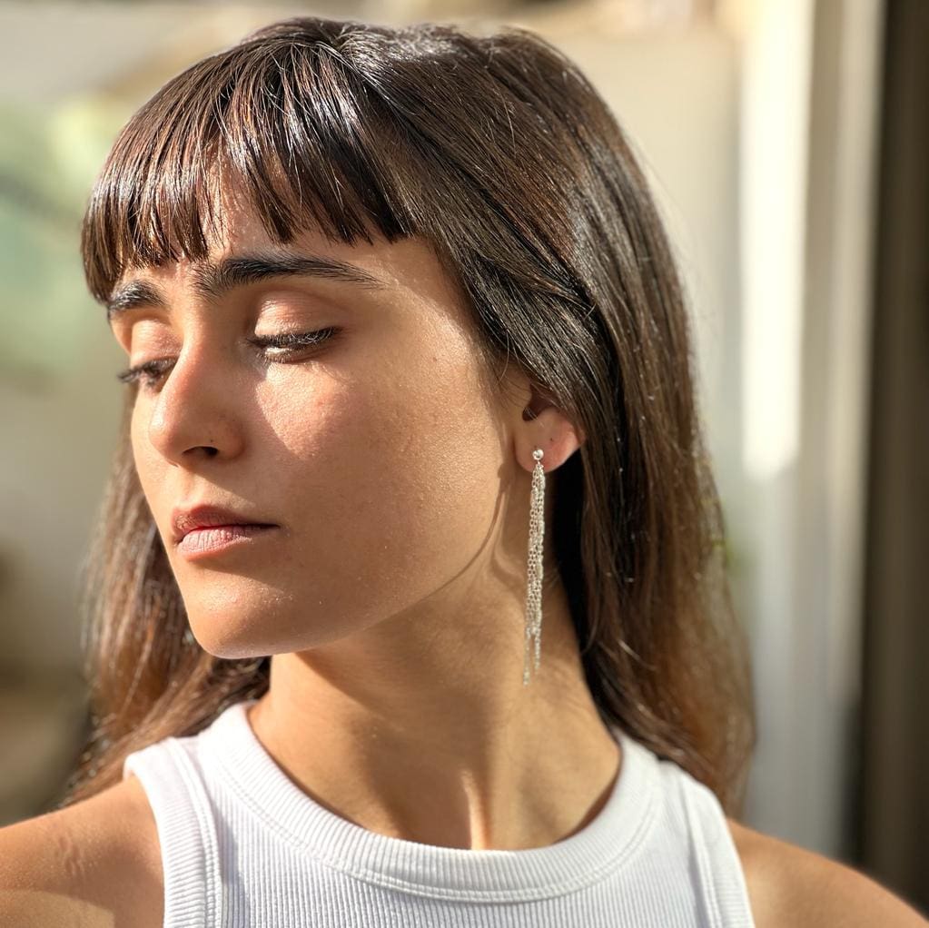 עגילי 'SUN' כסף 925 (L)