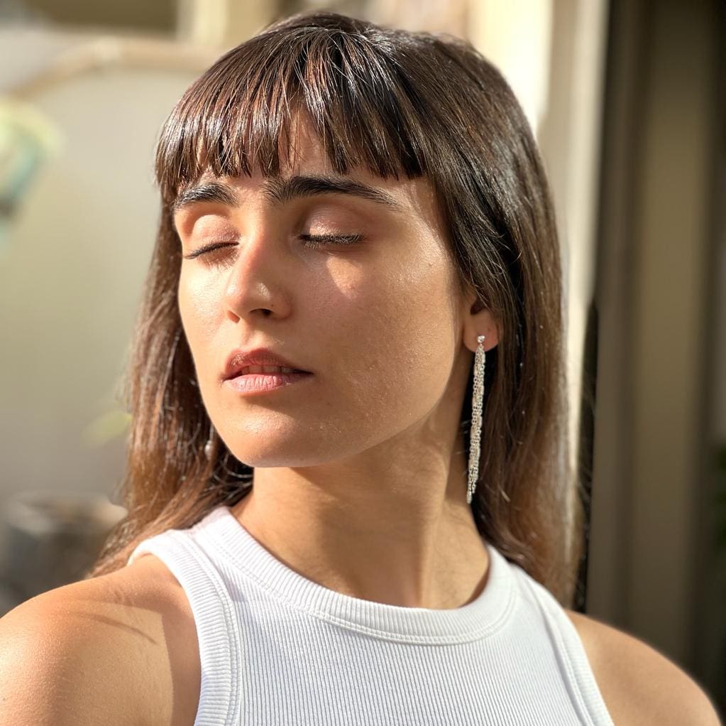 עגילי 'SUN' כסף 925 (L)