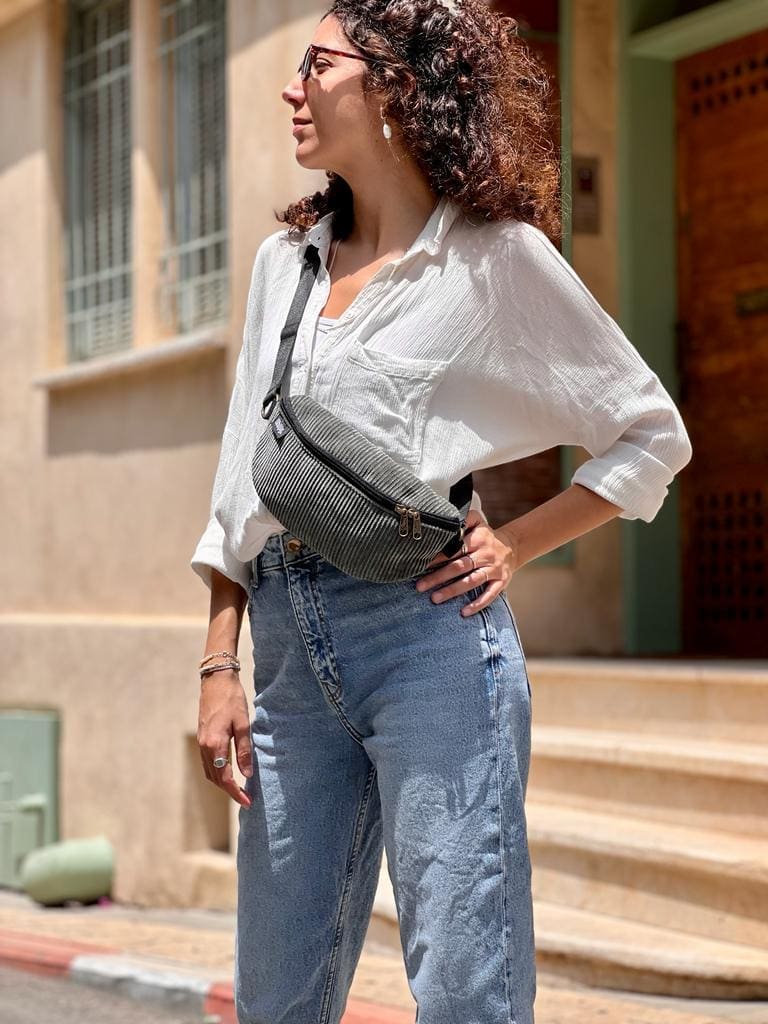 Green-Grey Corduroy Helga Fanny Pack