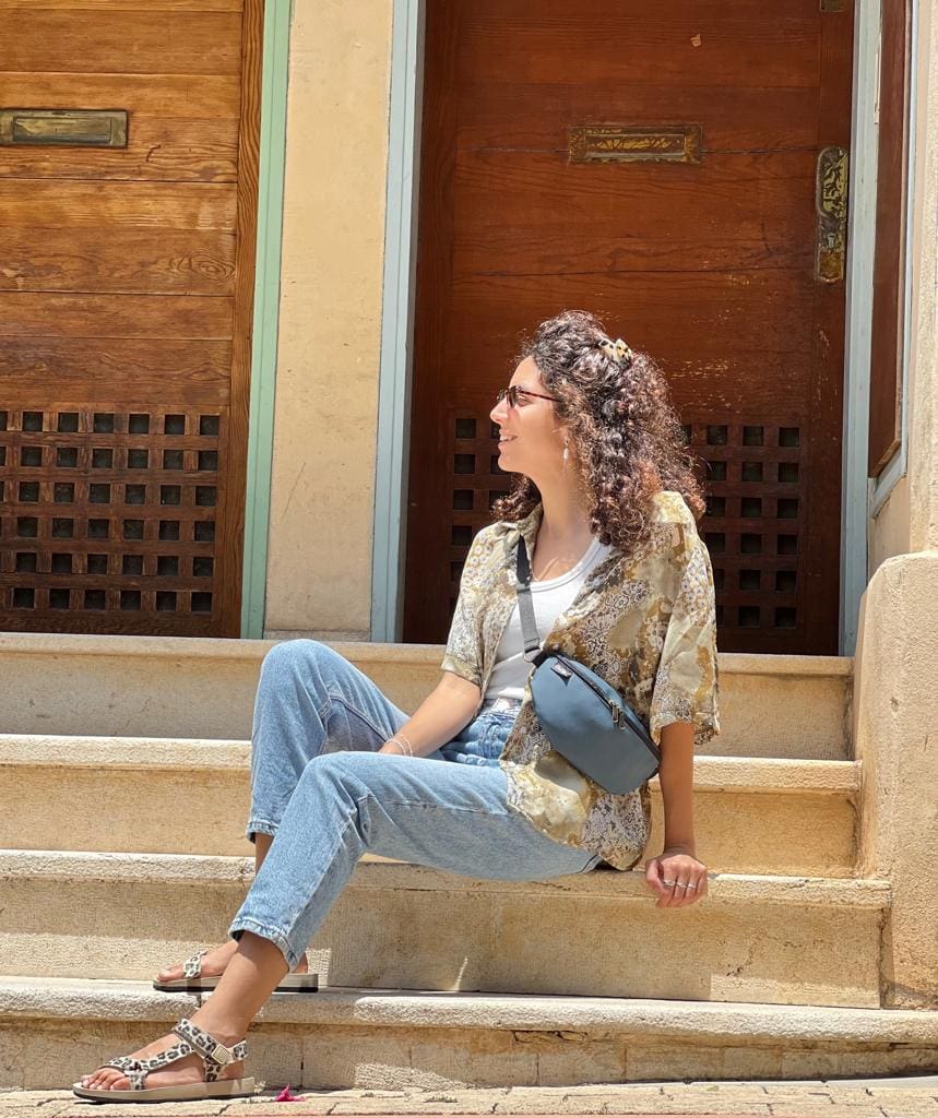 פאוץ' "הלגה" כחול - טורקיז דמוי נובוק