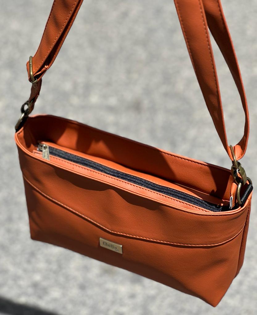 Bright Orange Rachel Shoulder Bag/Clutch