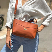 תיק צד/ קלאץ' רחל כתום חמרה