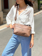 תיק צד/ קלאץ' רחל חום