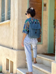 מיני סטודנטס טורקיז כהה דמוי עור