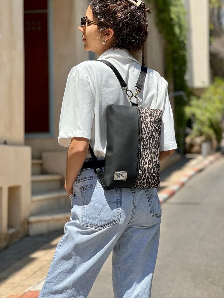 תיק נעם מנומר עם שחור