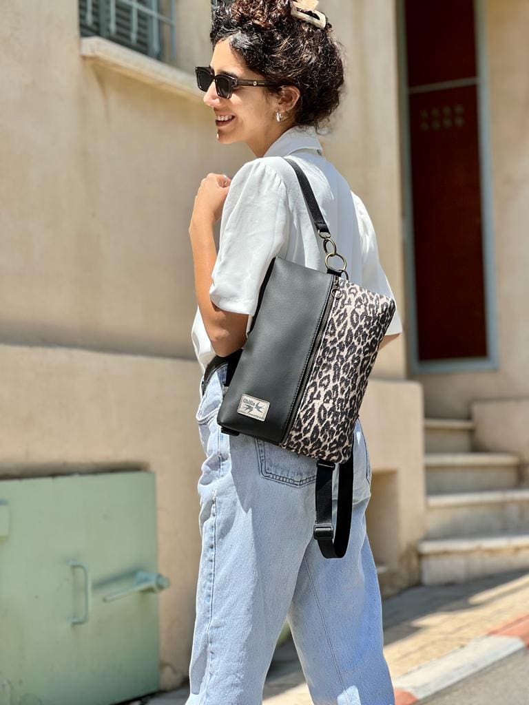 תיק נעם מנומר עם שחור