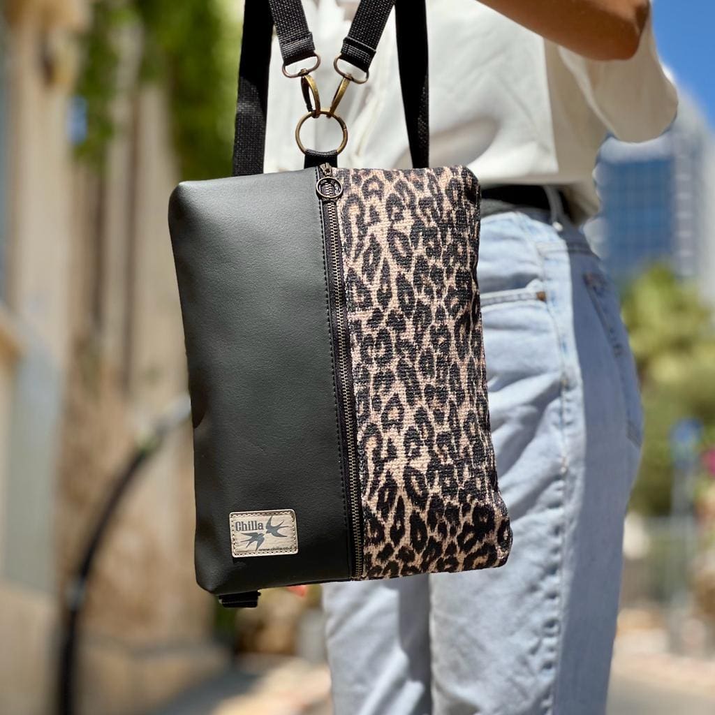 תיק נעם מנומר עם שחור