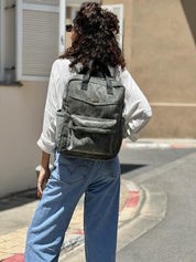 תיק NOAH ירוק אפור קורדרוי