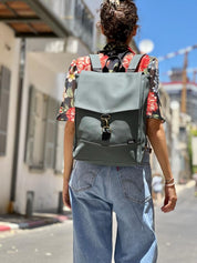 סטודנטס בינוני אפור-ירוק כהה דמוי עור