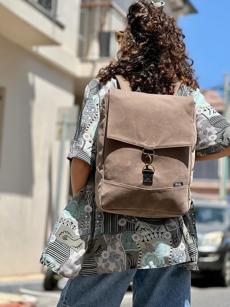 Suede-like Medium Students Backpack