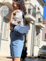 תיק צד ויטל כחול קטיפה