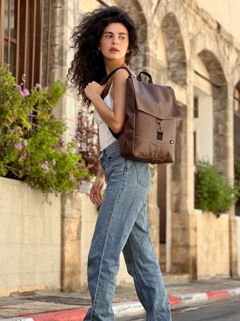 New Brown Medium Students Backpack