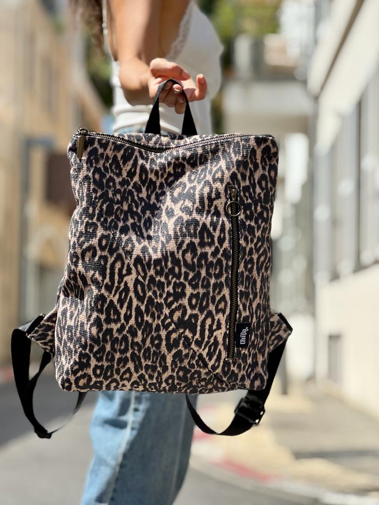 Leopard print store canvas bag