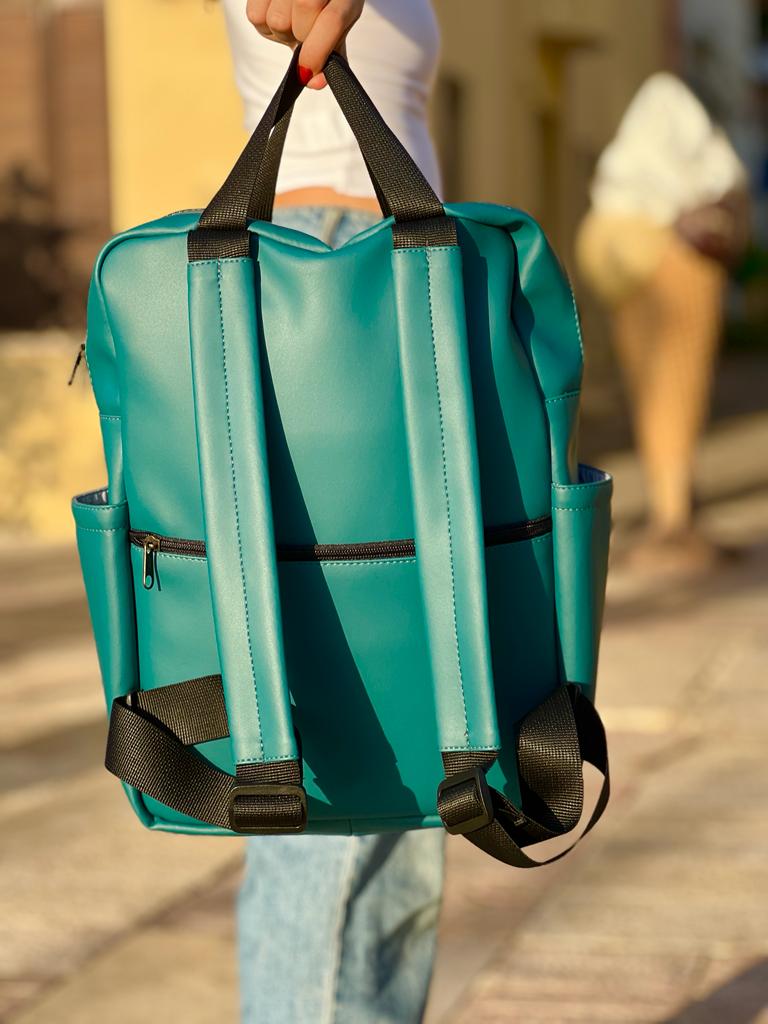 NOAH Turquoise Vegan Leather Backpack -