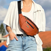 פאוץ' רוני גדול כתום חמרה דמוי עור